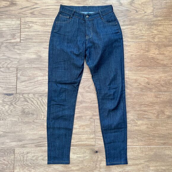 Blue Delta Jeans Women's Size 26x29 Dark Wash Skinny Custom Bespoke Raw Denim - Picture 1 of 8